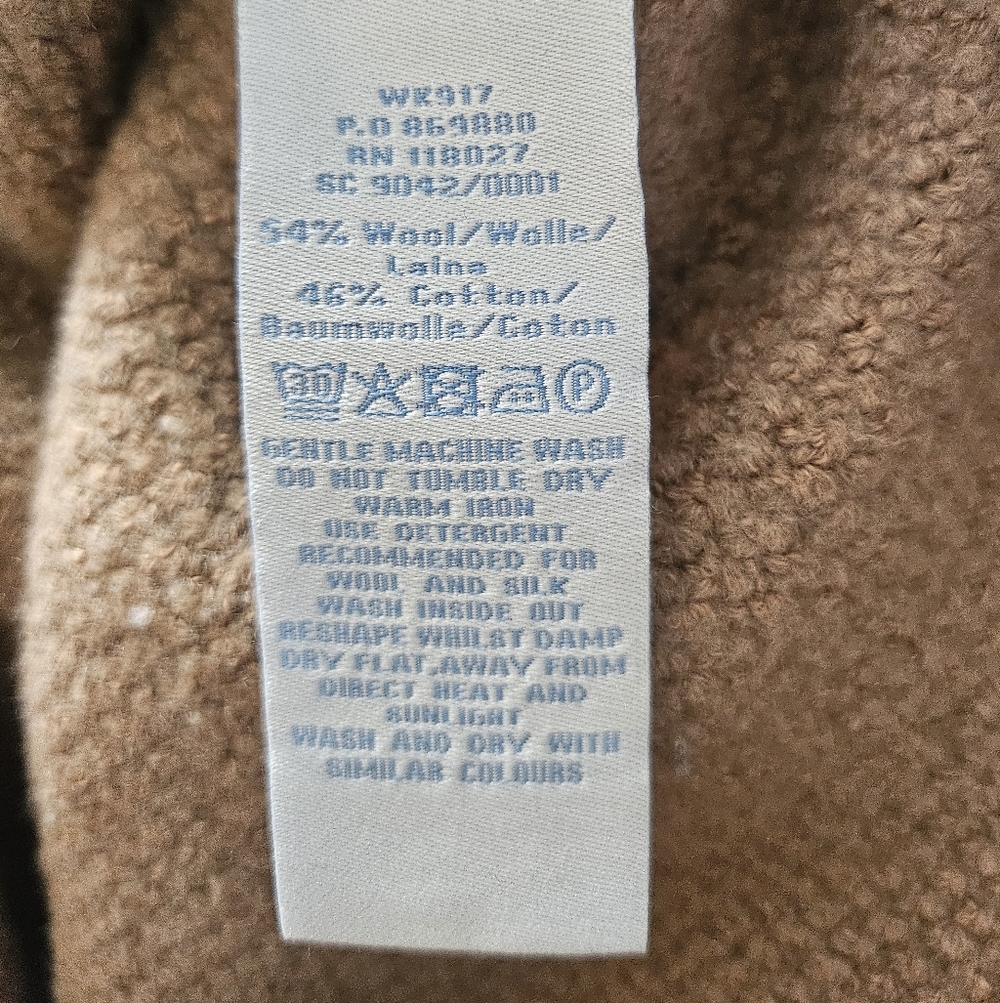 Boden Girls Wool Cotton Blend Tan Textured Knit Cozy Sweater, Size 4 - Picture 7 of 7